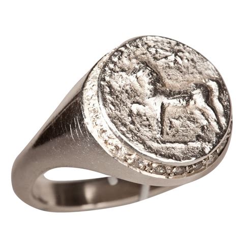 Palladium Antique Signet Ring .